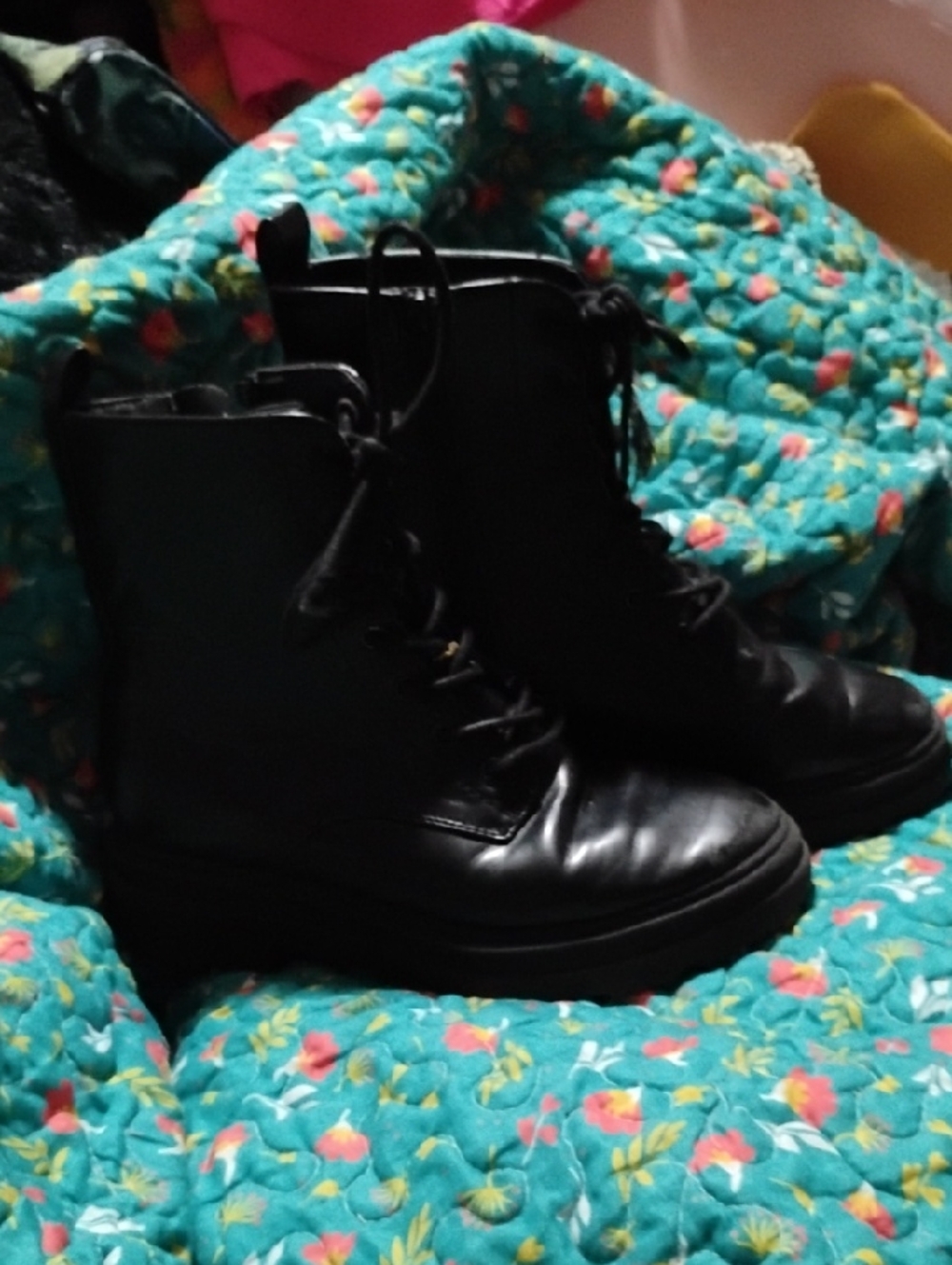 Women's Black Lace-Up Ankle Boots - Sleek Everyday Combat Style